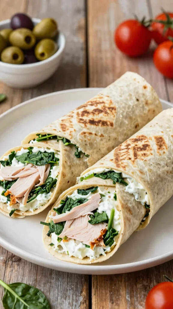 15 Healthy Work Lunch Ideas You Can Pack Fast - 6. Turkey and Spinach Pinwheels 1