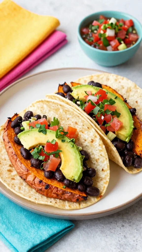 15 Heart Healthy Dinner Recipes for Better Living - 12. Sweet Potato and Black Bean Tacos 1