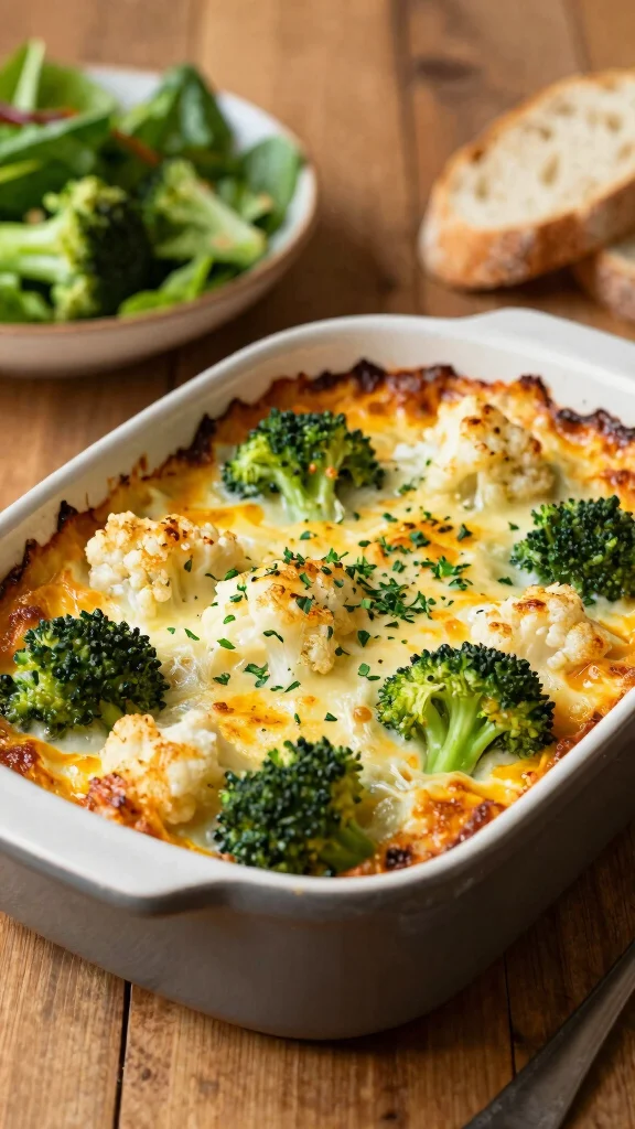 15 Heart Healthy Dinner Recipes for Better Living - 13. Broccoli and Cauliflower Gratin 1