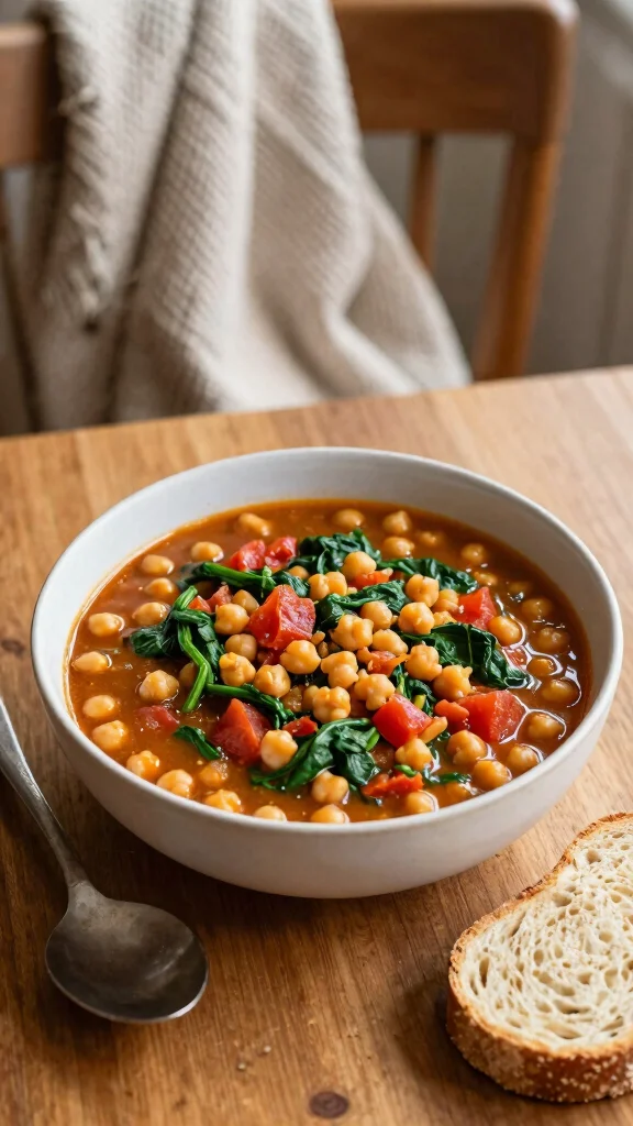 15 Heart Healthy Dinner Recipes for Better Living - 3. Chickpea and Spinach Stew 1