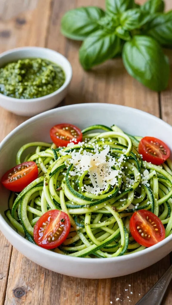 15 Heart Healthy Dinner Recipes for Better Living - 7. Zucchini Noodles with Pesto 1