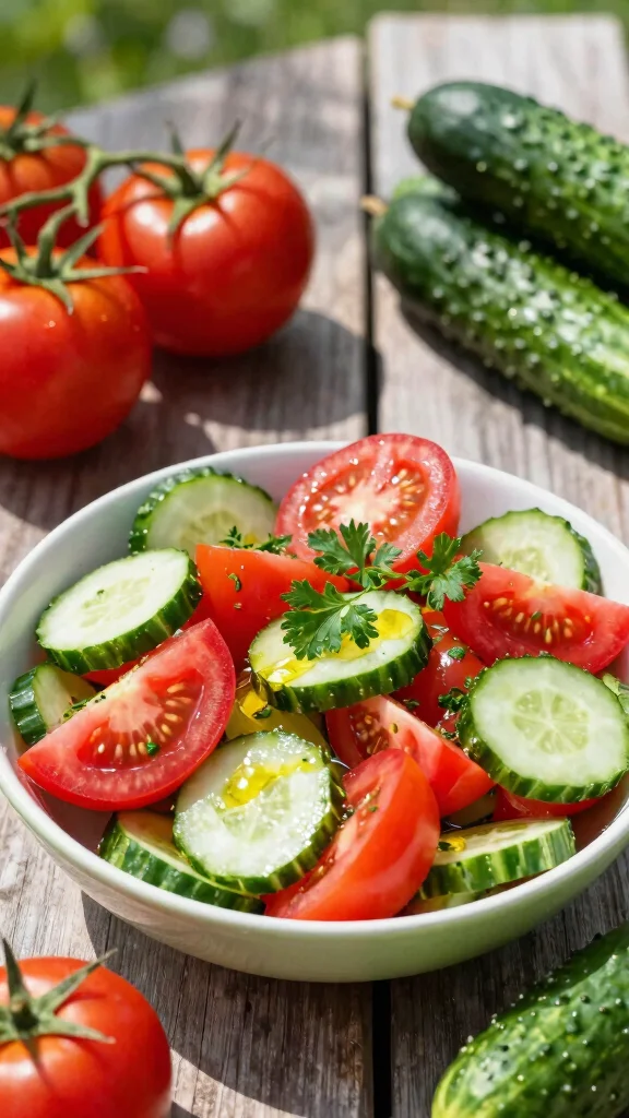 15 Heart Healthy Dinner Recipes for Better Living - 8. Tomato and Cucumber Salad 1