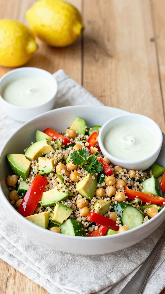15 Quick Healthy Lunch Ideas Under 30 Minutes - 1. Quinoa Salad with Chickpeas and Avocado 1