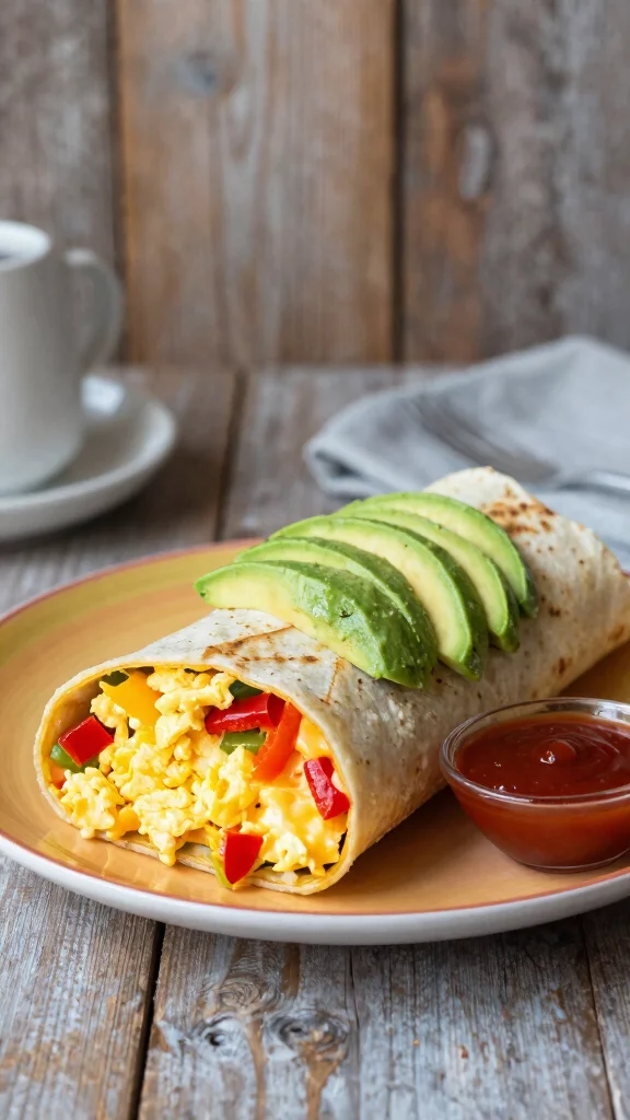 15 Quick Healthy Lunch Ideas Under 30 Minutes - 13. Breakfast Burrito with Eggs and Veggies 1