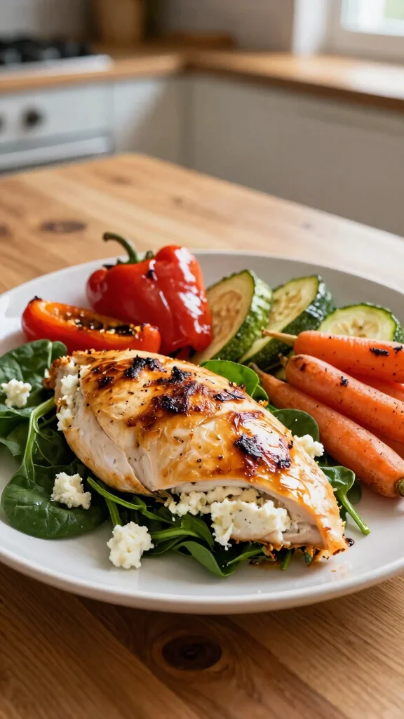 15 Quick Healthy Lunch Ideas Under 30 Minutes - 3. Spinach and Feta Stuffed Chicken 1