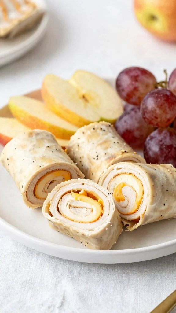 15 Quick Healthy Lunch Ideas Under 30 Minutes - 9. Turkey and Cheese Roll-Ups 1