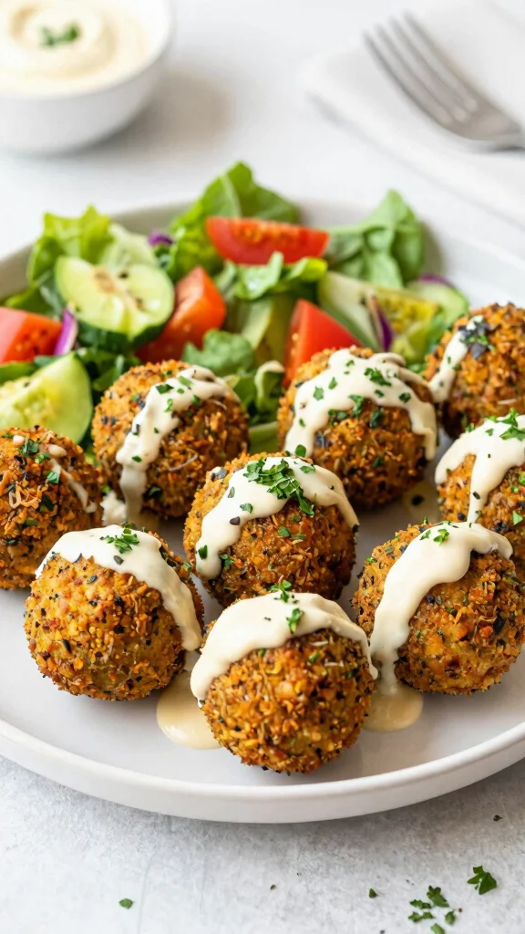 15 Recipes for Dinner Healthy and Satisfying - 15. Baked Falafel with Tahini Sauce 1