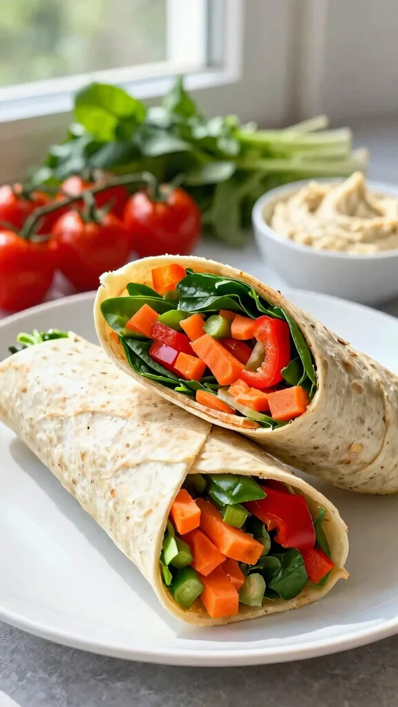 15 School Lunch Ideas Healthy & Kid-Friendly - 1. Rainbow Veggie Wraps 1