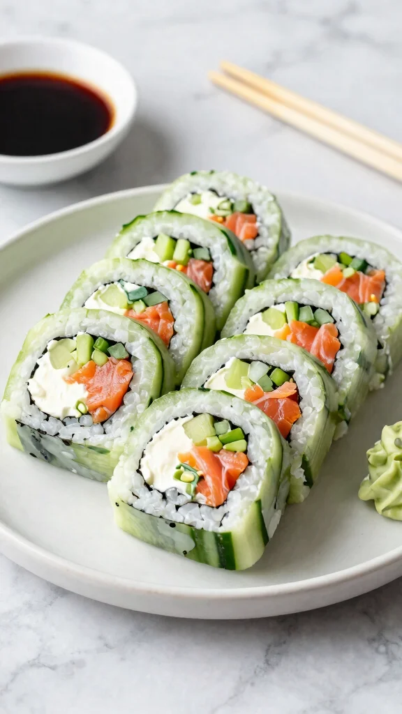 15 School Lunch Ideas Healthy & Kid-Friendly - 11. Cucumber Sushi Rolls 1