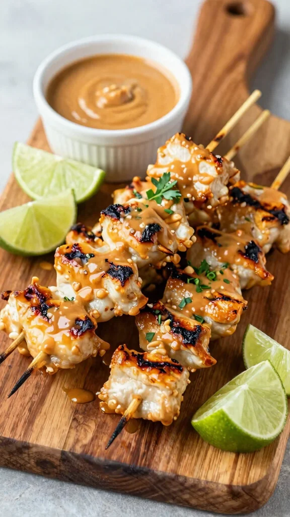 16 Easy Dinner Recipes Healthy and Quick to Make - 13. Thai Peanut Chicken Skewers 1