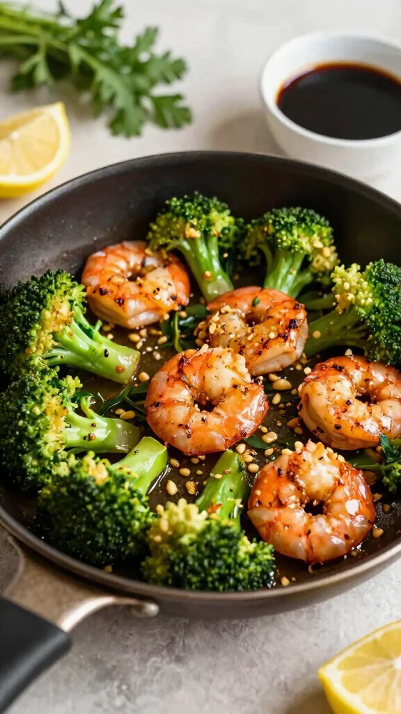 16 Easy Dinner Recipes Healthy and Quick to Make - 4. One-Pan Shrimp and Broccoli 1
