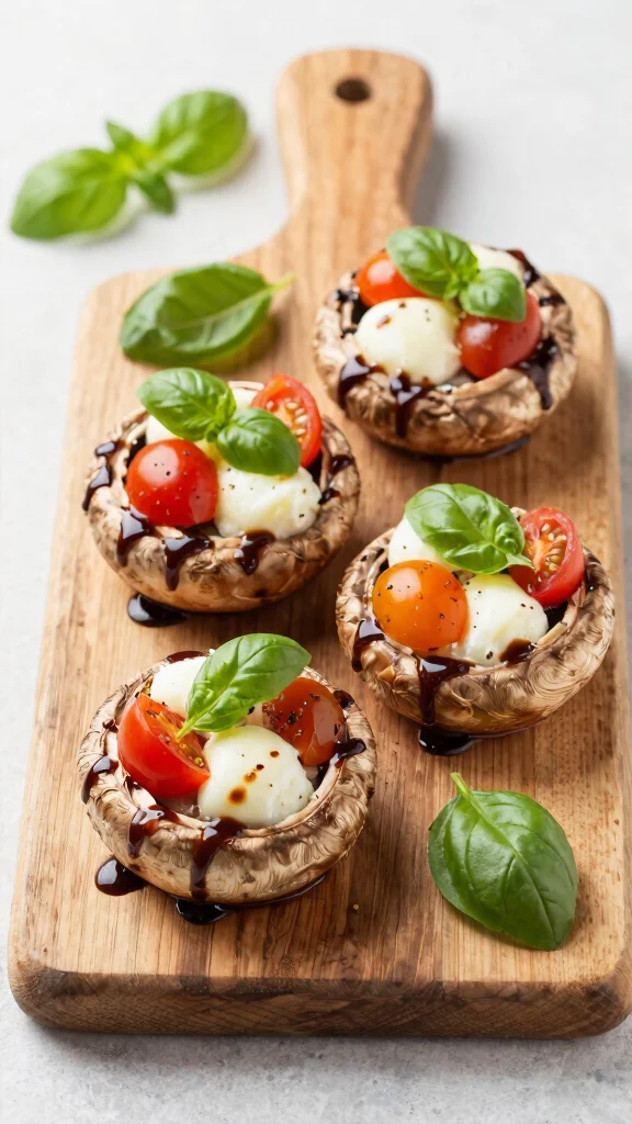16 Easy Dinner Recipes Healthy and Quick to Make - 8. Caprese Stuffed Portobello Mushrooms 1