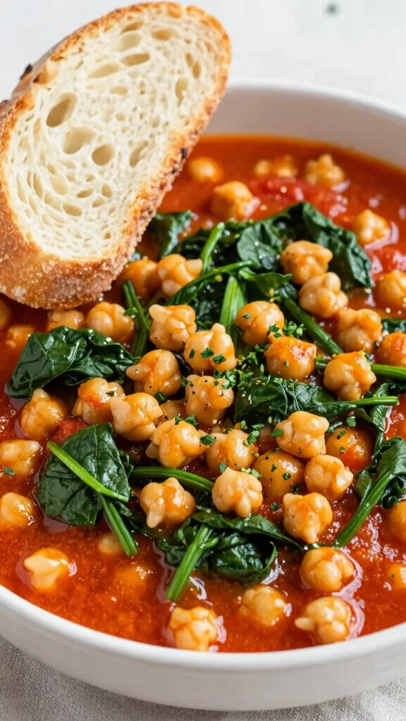 16 Easy Dinner Recipes Healthy and Quick to Make - 9. Spicy Chickpea and Spinach Stew 1