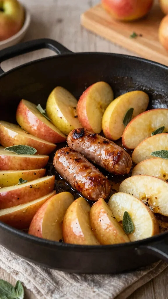 16 Easy Healthy Dinner Recipes for Family Meals - 16. Apple and Sausage Skillet 1