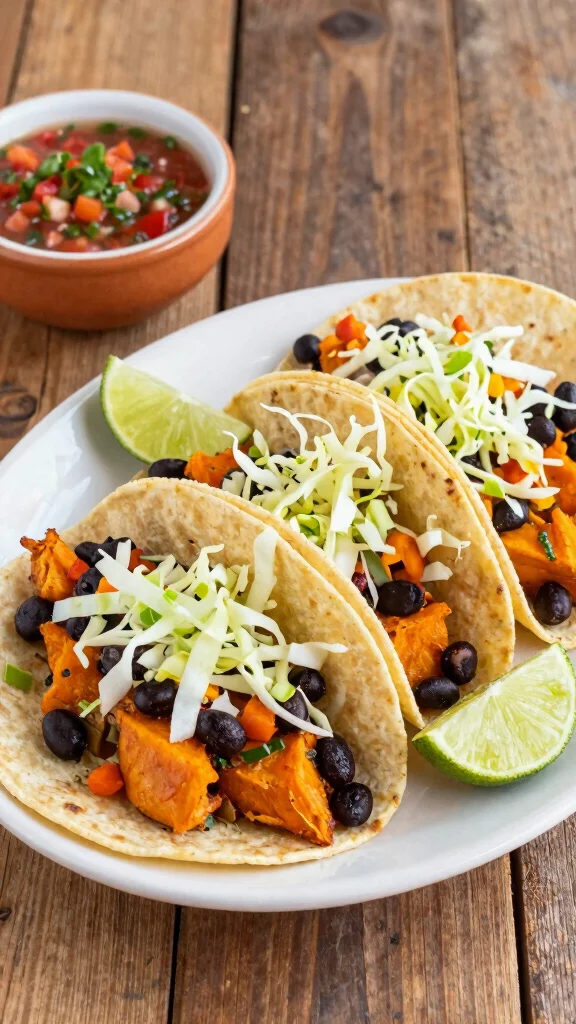 16 Easy Healthy Dinner Recipes for Family Meals - 6. Sweet Potato and Black Bean Tacos 1