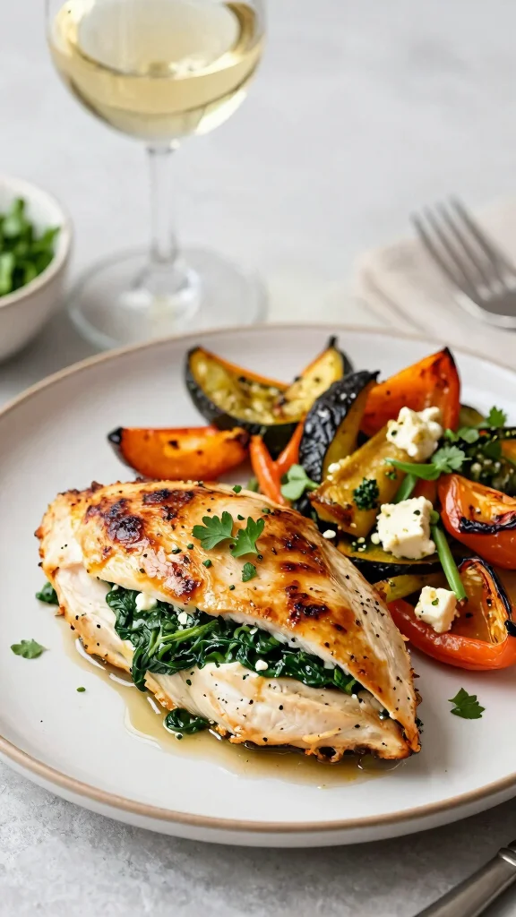 16 Easy Healthy Dinner Recipes for Family Meals - 7. Spinach and Feta Stuffed Chicken Breasts 1