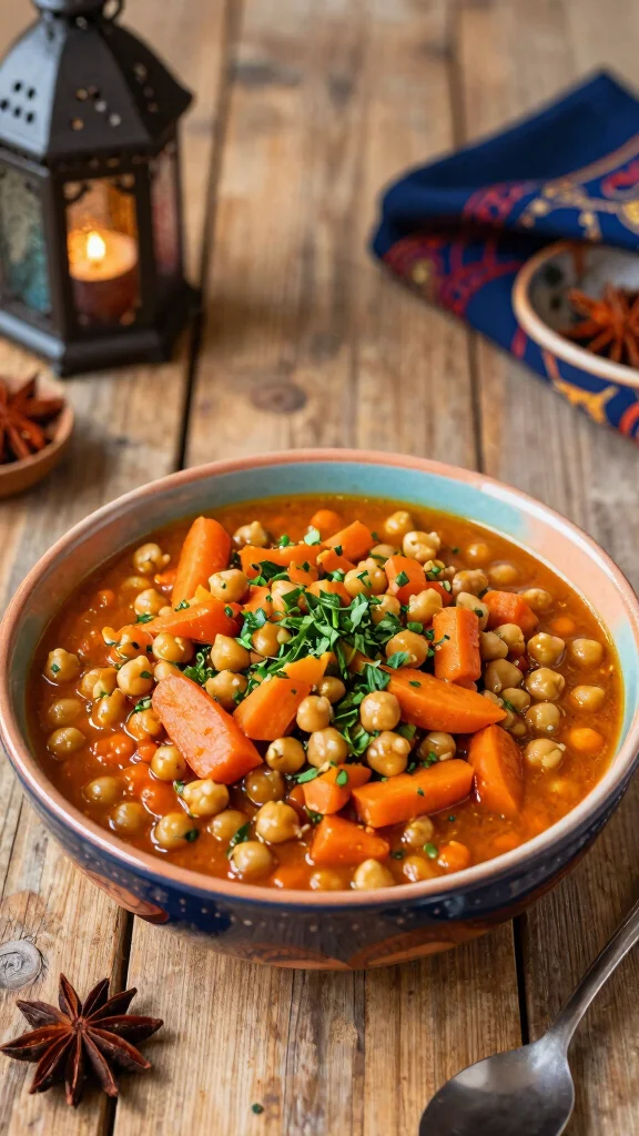 16 Fall Healthy Dinner Recipes Warm & Comforting - 13. Moroccan Spiced Carrot & Chickpea Stew 1