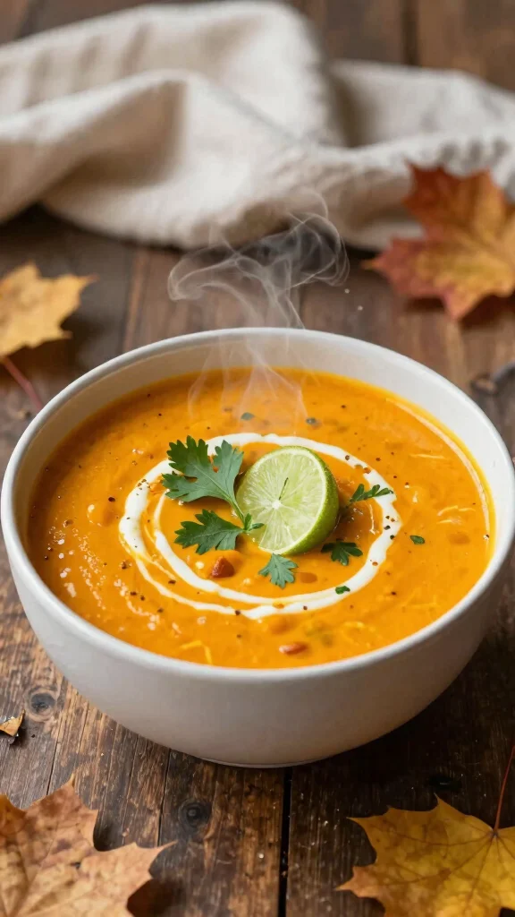 16 Fall Healthy Dinner Recipes Warm & Comforting - 15. Thai Pumpkin Soup 1