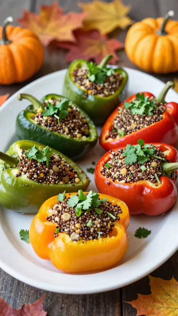 16 Fall Healthy Dinner Recipes Warm & Comforting - 2. Quinoa Stuffed Bell Peppers 1