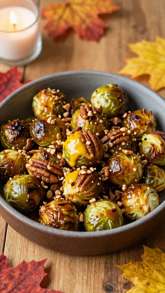 16 Fall Healthy Dinner Recipes Warm & Comforting - 5. Maple Mustard Roasted Brussels Sprouts 1