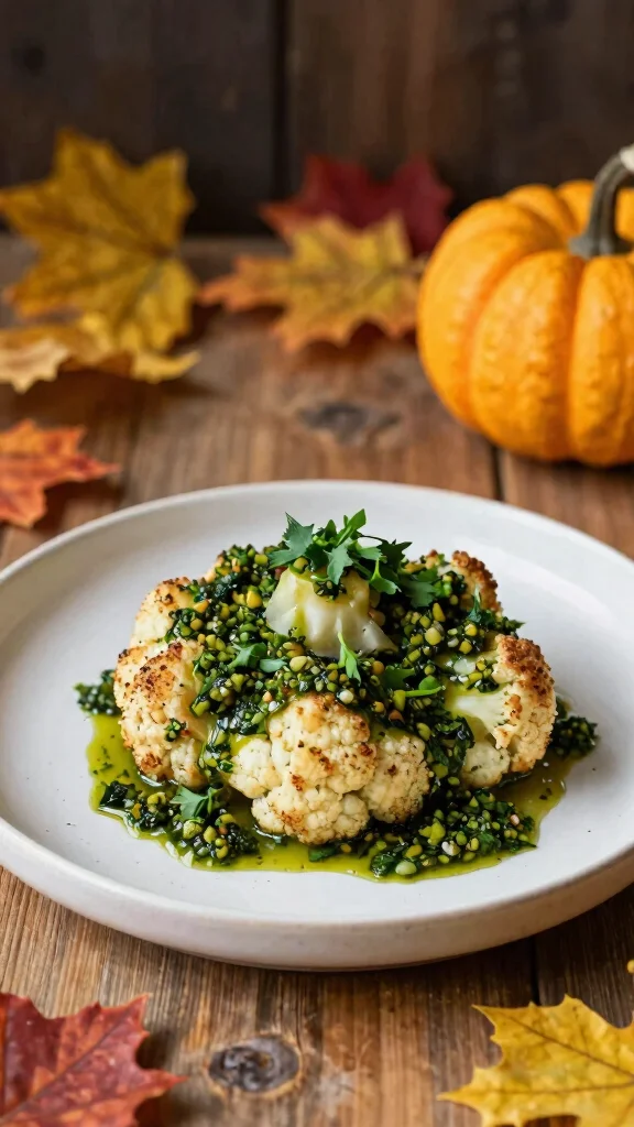 16 Fall Healthy Dinner Recipes Warm & Comforting - 7. Cauliflower Steaks with Chimichurri 1