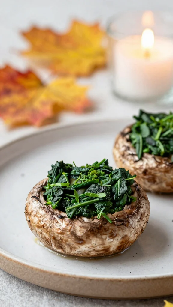 16 Fall Healthy Dinner Recipes Warm & Comforting - 9. Mushroom and Spinach Stuffed Portobello Mushrooms 1