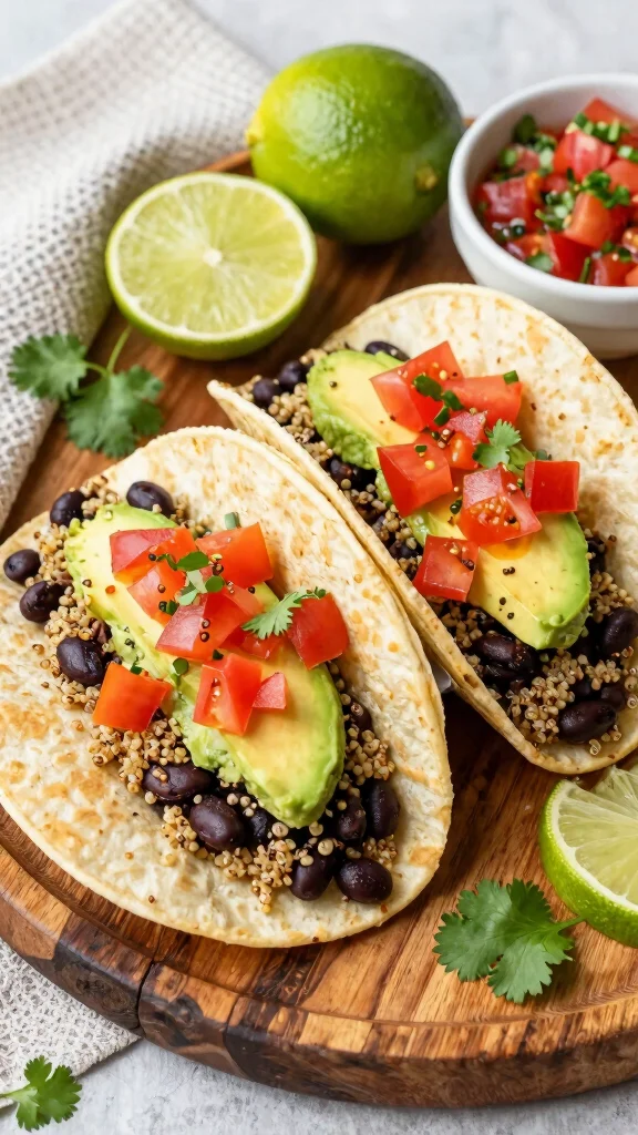16 Healthy Dinner Recipes Easy for Weeknights - 1. Quinoa & Black Bean Tacos 1