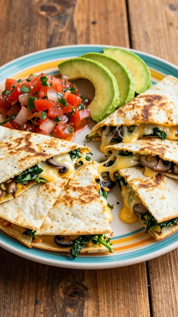 16 Healthy Dinner Recipes Easy for Weeknights - 11. Spinach & Mushroom Quesadillas 1