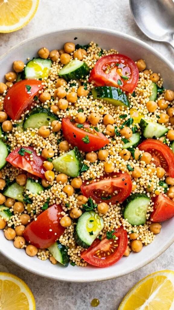16 Healthy Dinner Recipes Easy for Weeknights - 6. Mediterranean Couscous Salad 1