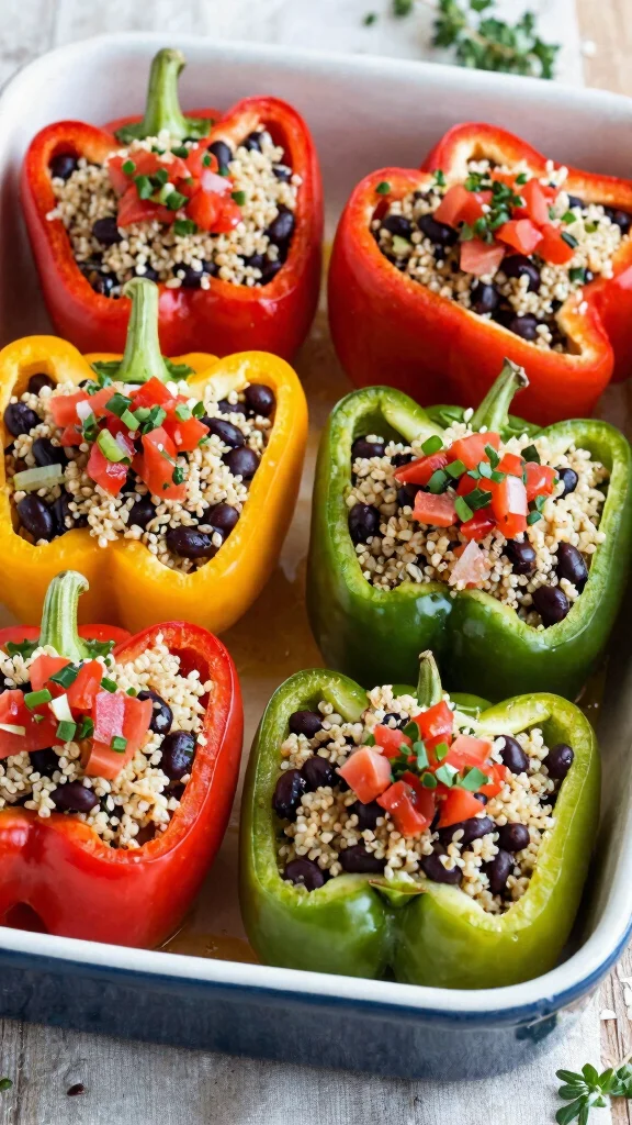 16 Healthy Dinner Recipes Easy for Weeknights - 8. Stuffed Bell Peppers 1