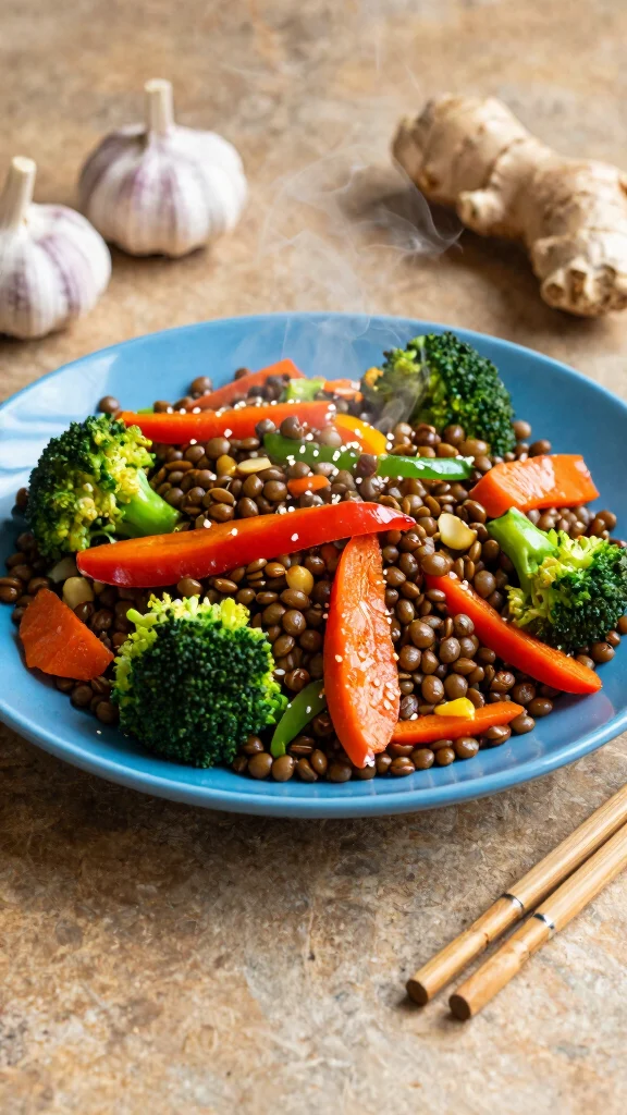 16 Healthy High Protein Lunch Ideas for Energy - 3. Lentil and Vegetable Stir-Fry 1