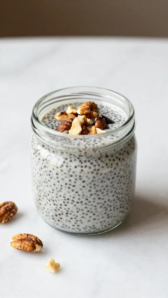 16 Healthy High Protein Lunch Ideas for Energy - 6. Chia Seed Pudding with Nuts 1