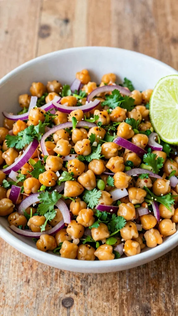 16 Healthy High Protein Lunch Ideas for Energy - 9. Spicy Chickpea Salad 1