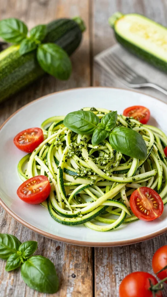 16 Healthy Lunch Options for Work or Home - 13. Zucchini Noodles with Pesto 1