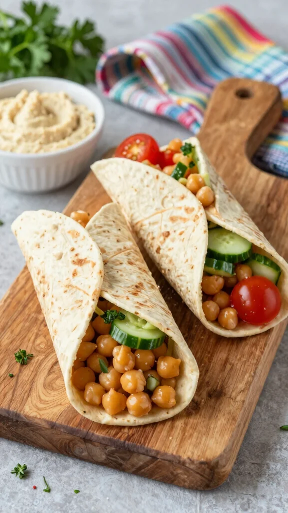 16 Healthy Lunch Options for Work or Home - 2. Mediterranean Chickpea Wraps 1