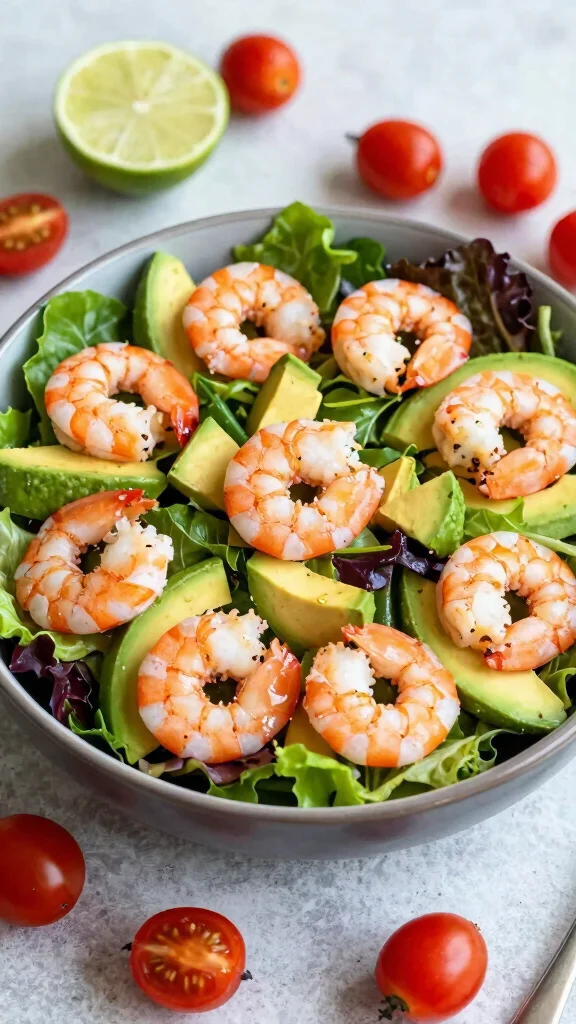 16 Healthy Lunch Prep Ideas for Simple Planning - 11. Shrimp and Avocado Salad 1