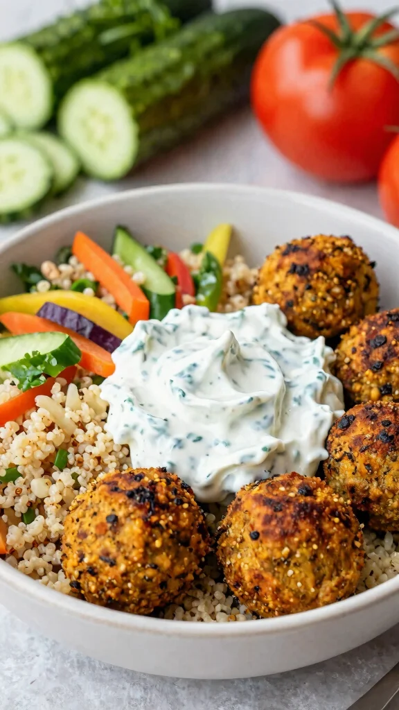 16 Healthy Lunch Prep Ideas for Simple Planning - 14. Baked Falafel Bowls 1