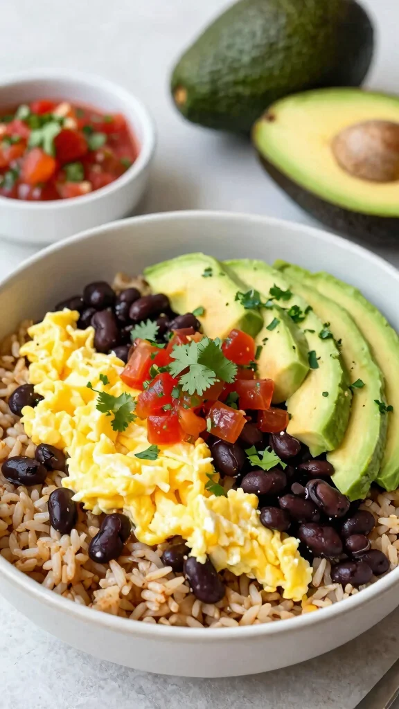 16 Healthy Lunch Prep Ideas for Simple Planning - 15. Breakfast Burrito Bowl 1