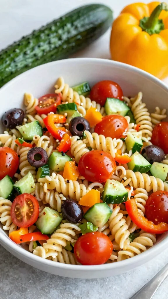 16 Healthy Lunch Prep Ideas for Simple Planning - 5. Veggie-Packed Pasta Salad 1