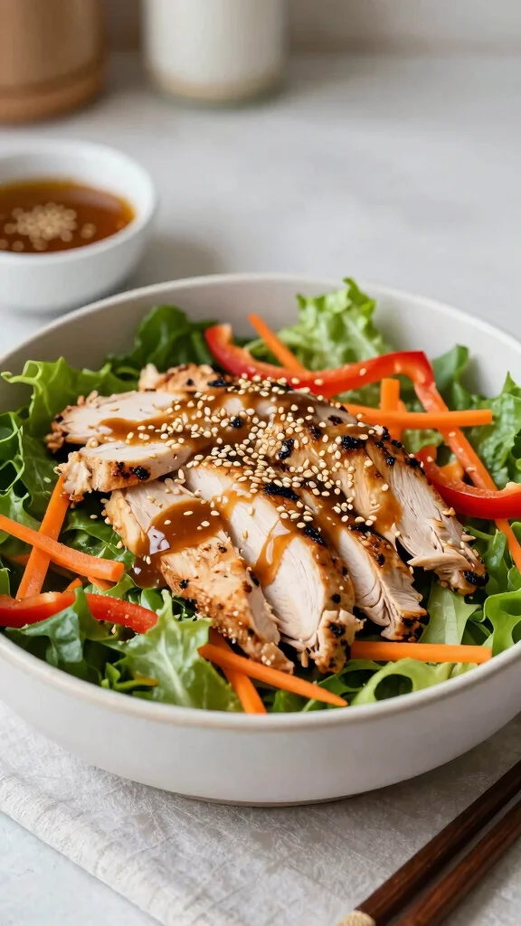 16 Healthy Lunch Prep Ideas for Simple Planning - 7. Asian-Inspired Chicken Salad 1