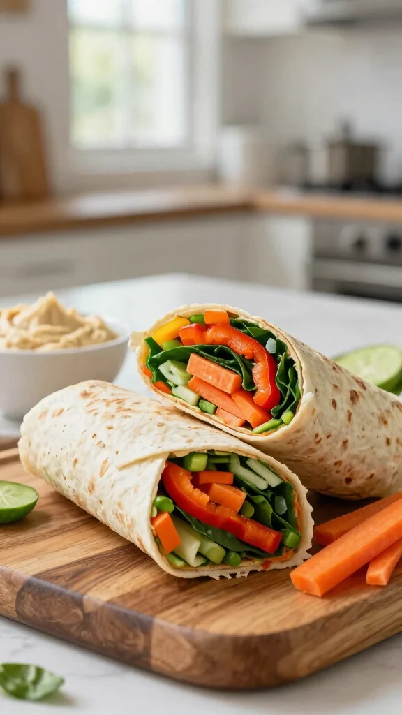 16 Healthy School Lunch Ideas for Busy Parents - 1. Rainbow Veggie Wrap 1