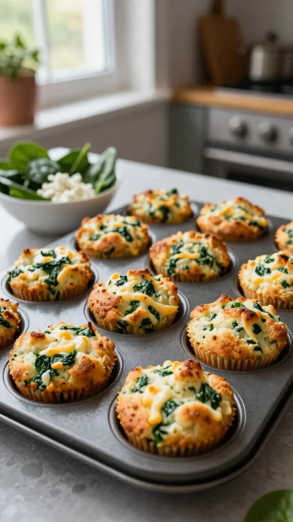 16 Healthy School Lunch Ideas for Busy Parents - 13. Spinach and Cheese Muffins 1