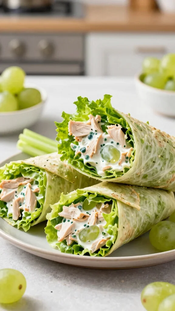16 Healthy School Lunch Ideas for Busy Parents - 14. Chicken Salad Lettuce Wraps 1