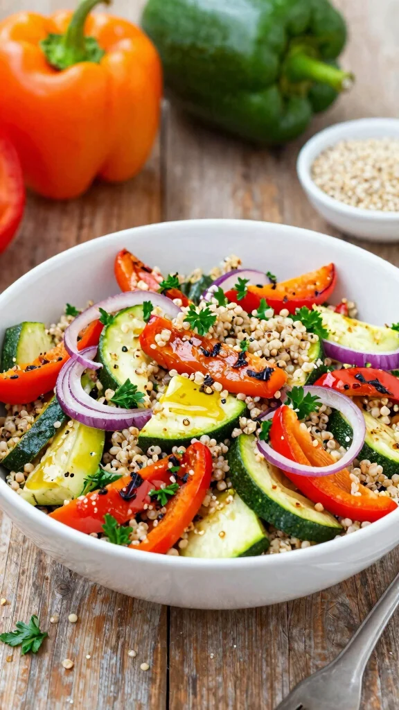 16 Lunch Recipes Healthy & Satisfying - 1. Quinoa Salad with Roasted Vegetables 1