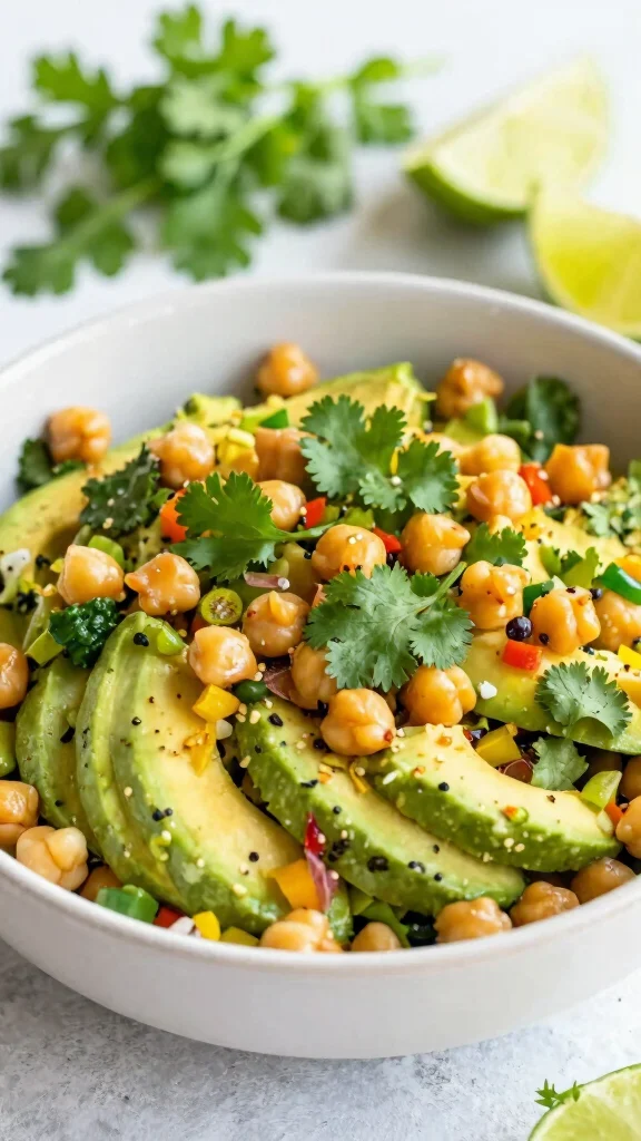 16 Lunch Recipes Healthy & Satisfying - 15. Spicy Chickpea and Avocado Salad 1