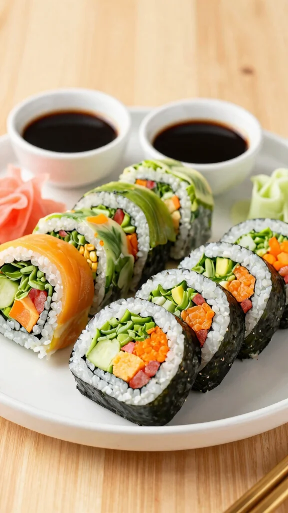 16 Lunch Recipes Healthy & Satisfying - 16. Vegetable Sushi Rolls 1
