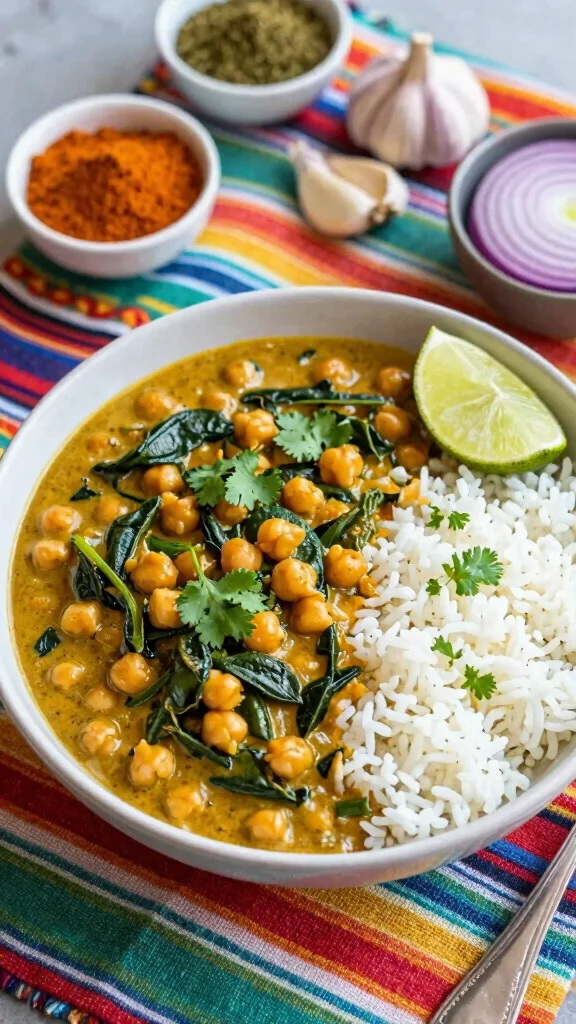 16 Lunch Recipes Healthy & Satisfying - 2. Chickpea and Spinach Curry 1