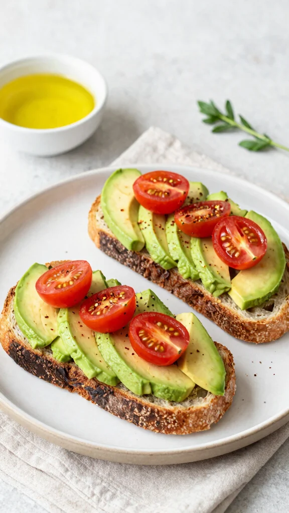 16 Lunch Recipes Healthy & Satisfying - 3. Avocado Toast with Cherry Tomatoes 1