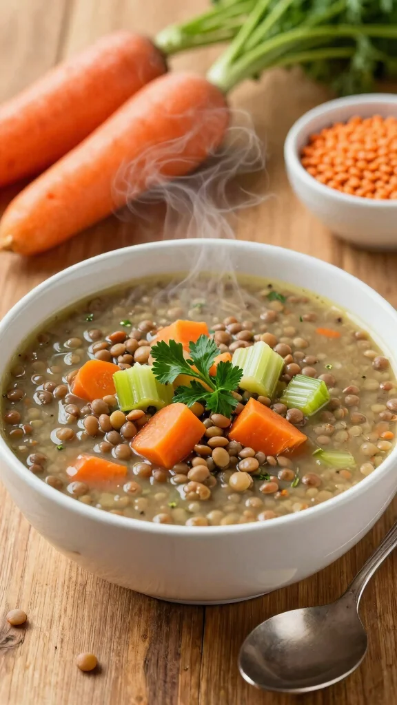 16 Lunch Recipes Healthy & Satisfying - 4. Lentil Soup with Carrots and Celery 1