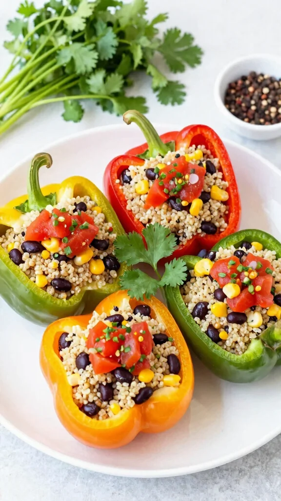 16 Lunch Recipes Healthy & Satisfying - 5. Stuffed Bell Peppers with Quinoa and Black Beans 1